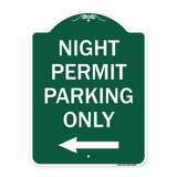 Night Permit Parking Only (With Left Arrow)