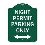 Night Permit Parking Only (With Bi-Directional Arrow)