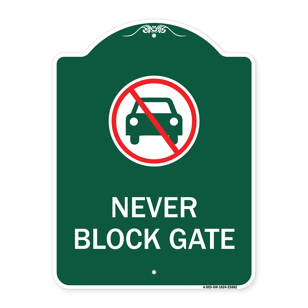 Never Block Gate with No Car Symbol