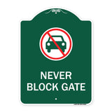Never Block Gate with No Car Symbol