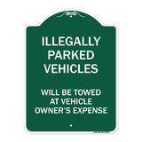 Illegally Parked Vehicles Will Be Towed at Owner's Expense Sign