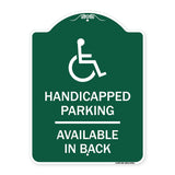 Handicapped Parking Available in Back with Graphic