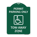 Georgia ADA Handicapped Parking Sign Accessible Permit Parking Only Tow-Away Zone with Symbol