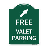 Free Valet Parking with Upper Right Arrow