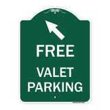 Free Valet Parking with Upper Left Arrow