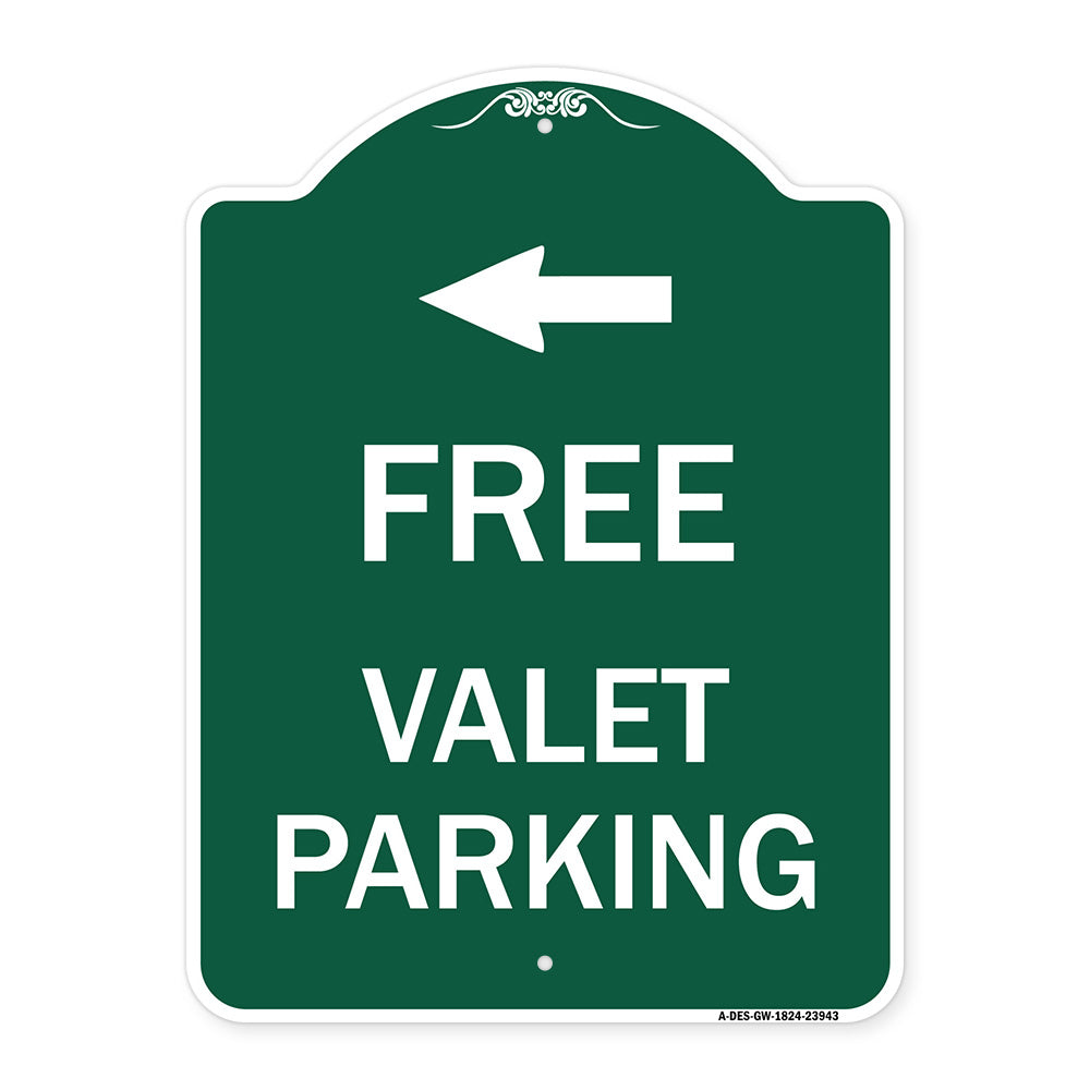 Free Valet Parking with Left Arrow