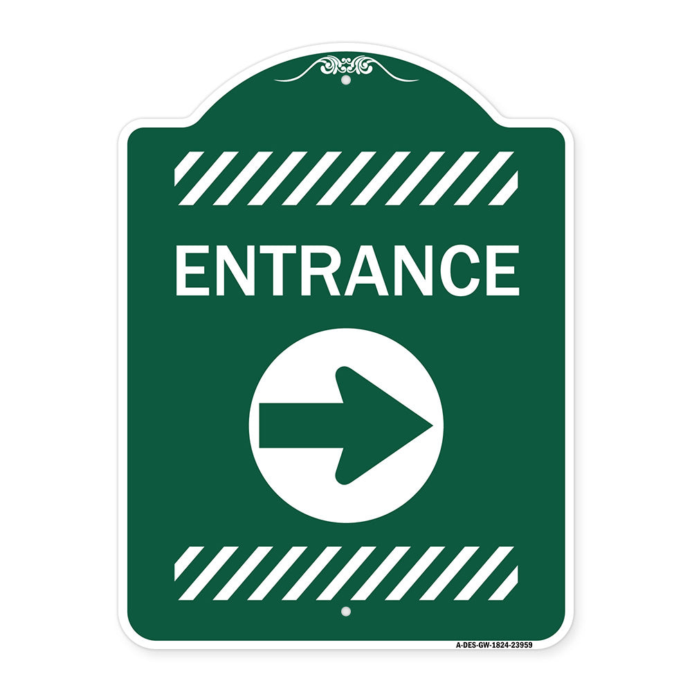 Flex Post Entrance with Right Arrow Decal Only for Flex Paddle