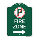 Fire Zone (No Parking Symbol and Right Arrow)
