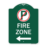 Fire Zone (No Parking Symbol and Left Arrow)