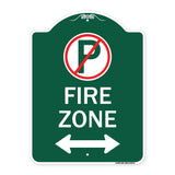 Fire Zone (No Parking Symbol and Arrow Pointing Left and Right)