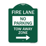 Fire Lane Tow-Away Zone with Right Arrow