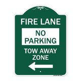 Fire Lane Tow-Away Zone with Left Arrow