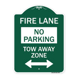Fire Lane Tow-Away Zone with Bidirectional Arrow