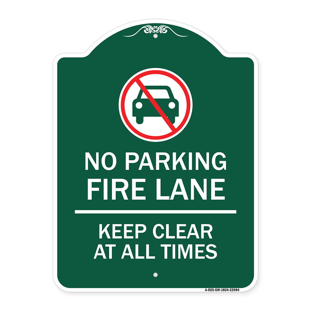Fire Lane Keep Clear at All Times with Graphic
