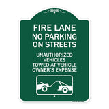 Fire Lanes No Parking on Streets Unauthorized Vehicles Towed at Owner Expense with Graphic