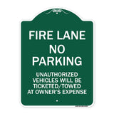 Fire Lane No Parking Unauthorized Vehicles Will Be Ticketed Towed at Owners Expense