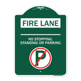 Fire Lane - No Stopping Standing or Parking (With No Parking Symbol)