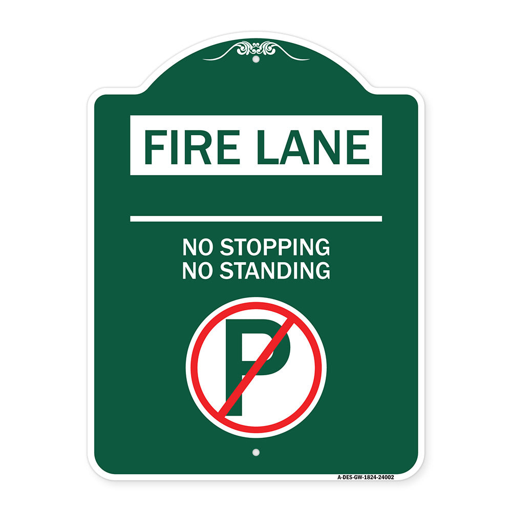 Fire Lane - No Stopping No Standing (With No Parking Symbol)