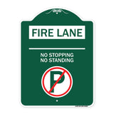 Fire Lane - No Stopping No Standing (With No Parking Symbol)