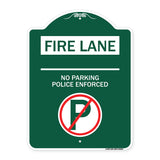 Fire Lane - No Parking Police Enforced (With No Parking Symbol)
