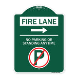 Fire Lane - No Parking or Standing Anytime (With No Parking Symbol and Right Arrow)