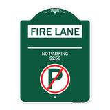 Fire Lane - No Parking $250 Fine (With No Parking Symbol)