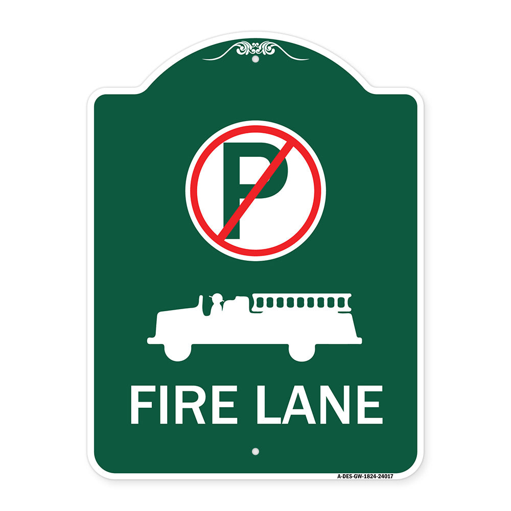 Fire Lane (With No Parking Symbol & Graphic)
