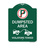 Dumpster Sign No Parking Dumpster Area Violators Towed (With Graphic)