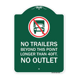 Driveway Sign No Trailers Beyond This Point Longer Than 40 Ft No Outlet with Graphic