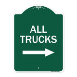 Driveway Sign All Trucks with Right Arrow