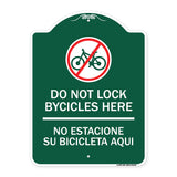 Do Not Lock Bicycles Here - No Estacione Su Bicicleta Aqui (With No Bicycle Graphic)