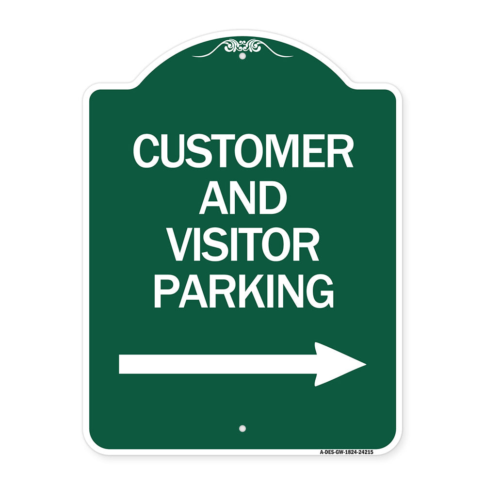 Customer and Visitor Parking (With Right Arrow)