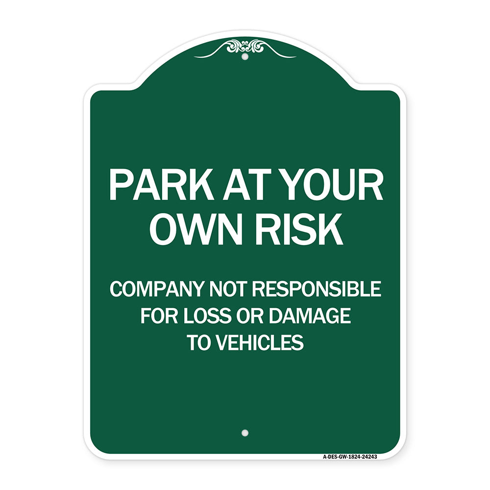 Company Not Responsible for Loss or Damage to Vehicles