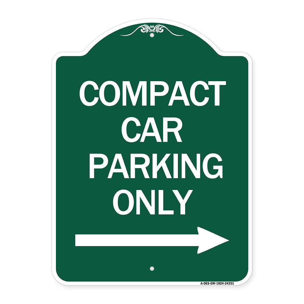 Compact Car Parking Only (With Right Arrow)