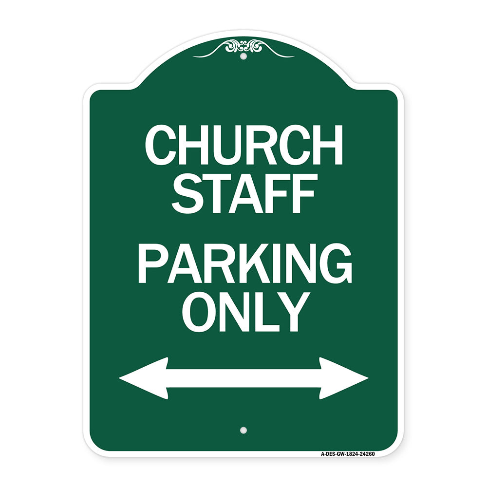 Church Staff Parking Only (With Bidirectional Arrow)