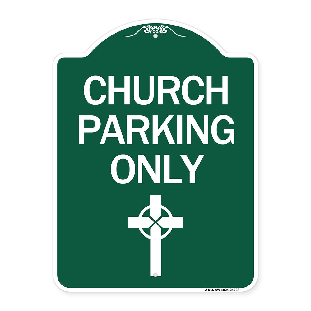 Church Parking Only (Cross Symbol)