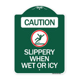 Caution - Slippery When Wet or Icy (With Graphic)
