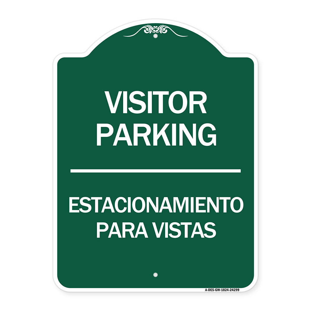 Bilingual Reserved Parking Sign Visitor Parking Estacionamiento Para Visitas