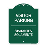 Bilingual Reserved Parking Sign Visitor Parking Visitantes Solamente