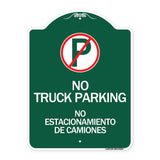 Bilingual No Parking Sign No Truck Parking No Estacionamiento De Camiones (With No Parking Symbol)