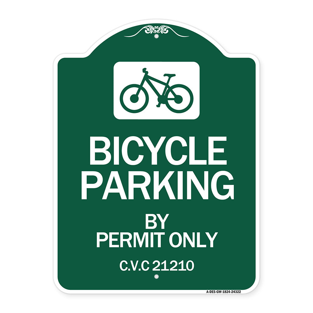 Bicycle Parking by Permit Only C.V.S. 21210 (With Bicycle Graphic)