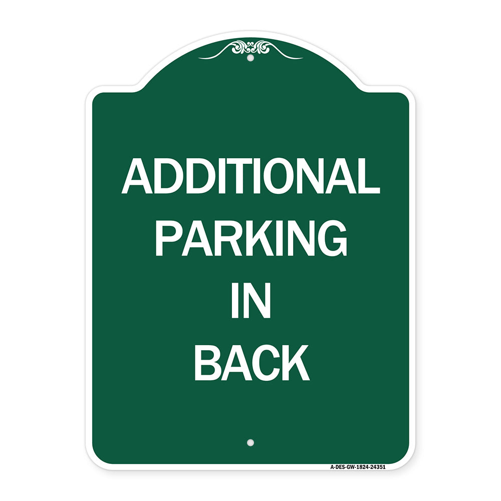 Additional Parking in Back Sign