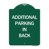 Additional Parking in Back Sign