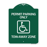 Accessible Permit Parking Only Tow-Away Zone with Symbol