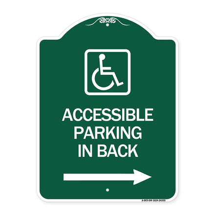 Accessible Parking on Right Arrow (With Graphic)