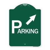 Parking with Arrow Pointing to Top Right