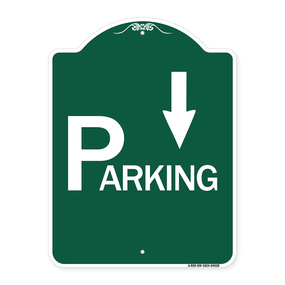Parking with Arrow Pointing Down