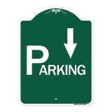 Parking with Arrow Pointing Down
