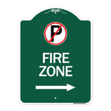 (No Parking Symbol and Right Arrow)