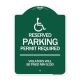 (Modern Isa Symbol) Connecticut Reserved Parking Permit Required Violators Will Be Fined Min $150